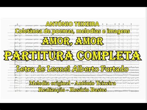 Amor Amor Partitura Completa Compositor Ant Nio Teixeira