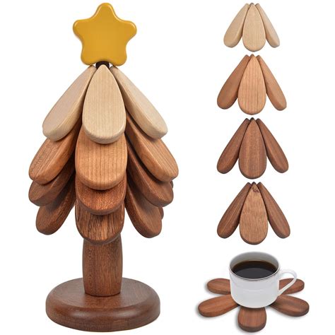 Amazon Wooden Tree Trivet For Hot Dishes Pcs Treevet Coaster Set Trivets Coasters For
