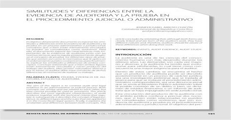 Similitudes Y Diferencias Entre La Evidencia De Auditoria Y … · 2017 05