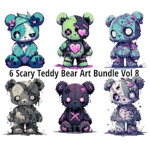 Scary Teddy Bears Mega Bundle Vol Png Spooky Zombie Teddybear