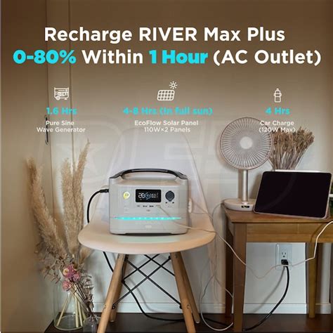 EcoFlow RIVER-MAX-PLUS-US RIVER MAX PLUS - 720Wh Portable Power Station