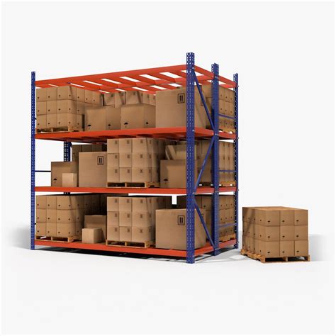 Warehouse Pallet Rack 3D Model 19 C4d Unknown Dae Fbx Obj Free3D