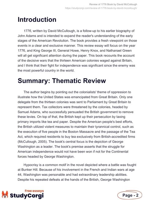 Review of "1776" Book by David McCollough | Free Essay Example