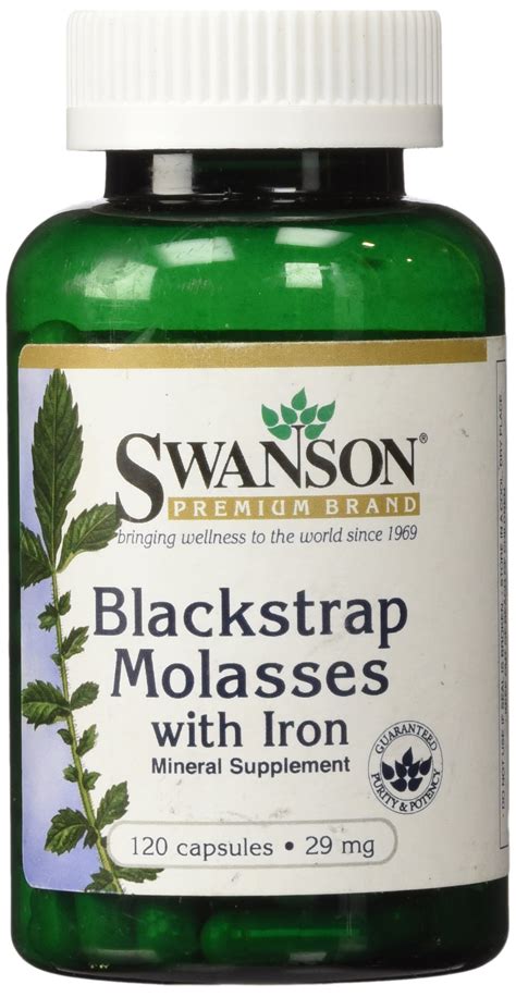 Swanson Blackstrap Molasses Elemental Iron Ferrous Fumarate 29 Mg 120