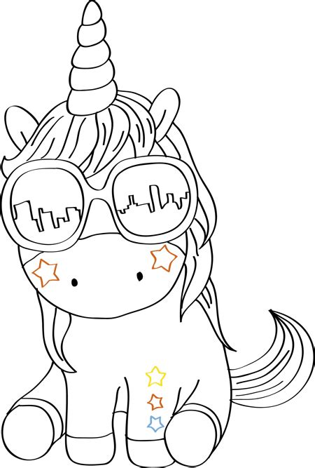 Unicornio Kawaii Para Colorear