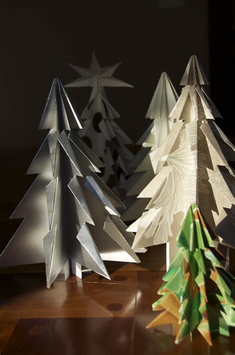 How To Make Folded Paper Kirigami Christmas Trees Curbly