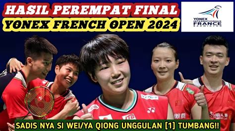 Unggulan Keok Hasil Semua Sektor Perempat Final Badminton Yonex