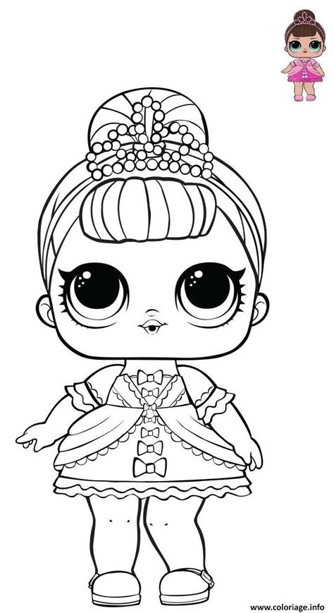 Coloriage Princess LOL surprise pink dress Dessin à Imprimer Cute