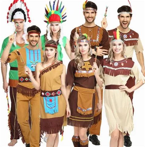 Parent child clothing indian costume men woman Kids aboriginal people ...