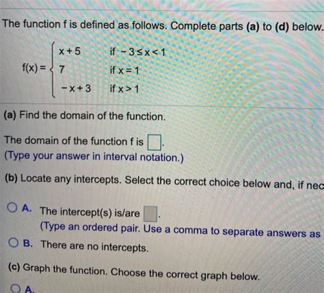 Solved The Function F Is Defined As Follows Complete Parts