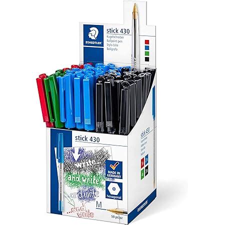 Staedtler Stick 430 Stylo Bille Pointe Moyenne Bleue Pack De 10