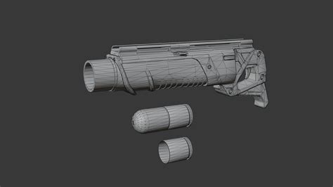 3D Model Rampart 17 Grenade Launcher VR AR Low Poly CGTrader