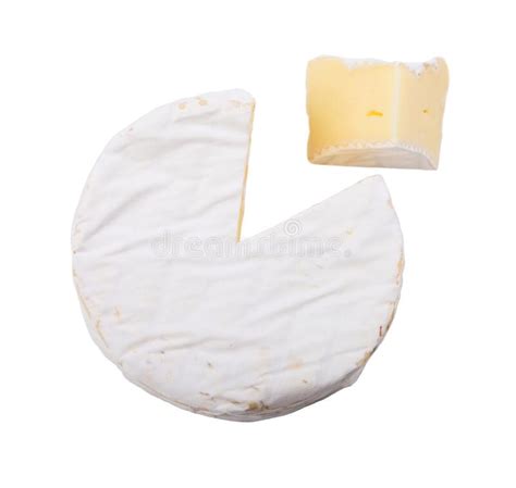 Brie Cheese Set With A Triangular Section Cut Out Stock Image Image