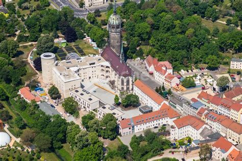 Lutherstadt Wittenberg Aus Der Vogelperspektive Turm Und Kirchenbauten