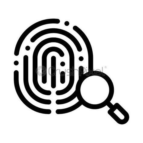 Dactylogram Fingerprint Icon Outline Illustration Stock Vector