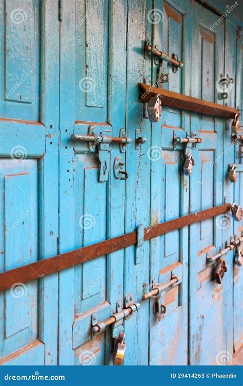 Colorful Ancient Door With Locks Stock Image Image Of Grunge Metal
