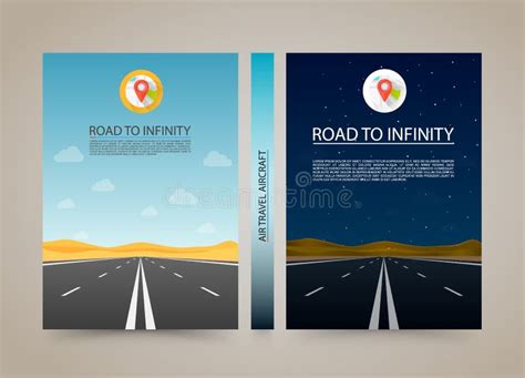 Road To Infinity Cover Night And Day Highway Banner Vector Stock