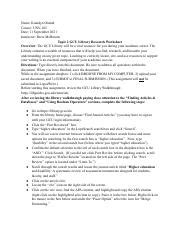 Library Research Worksheet Complete Pdf Name Kamdyn Onstad Course