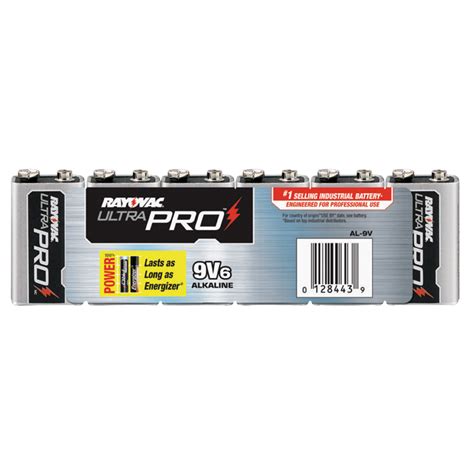 Rayovac Ultra Pro 9 Volt Industrial Alkaline Batteries 6 Pack