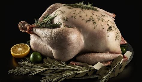 premium photo rosemaryinfused raw turkey