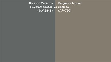 Sherwin Williams Roycroft Pewter Sw 2848 Vs Benjamin Moore Sparrow