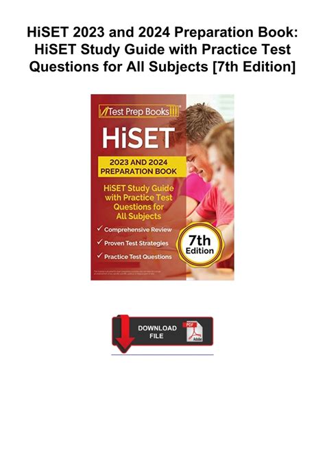 PDF BOOK HiSET 2023 And 2024 Preparation Book HiSET Study Guide With