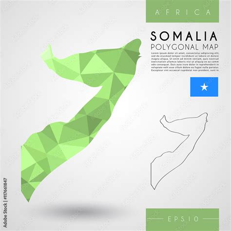 Somalia Low Poly Map Vector Illustration Stock Vector Adobe Stock