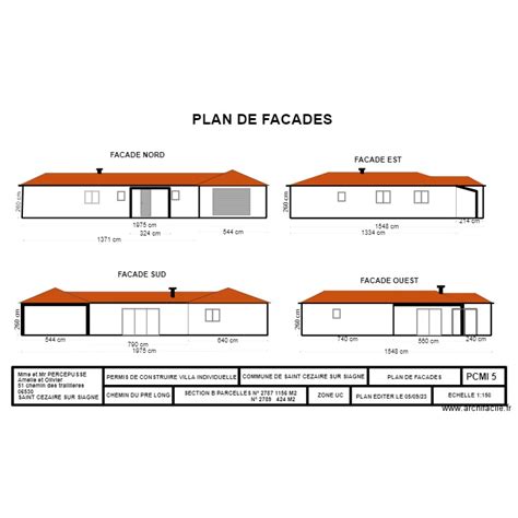 Pcmi 5 Plan De Facades Pre Long Plan 24 Pièces 289 M2 Dessiné Par