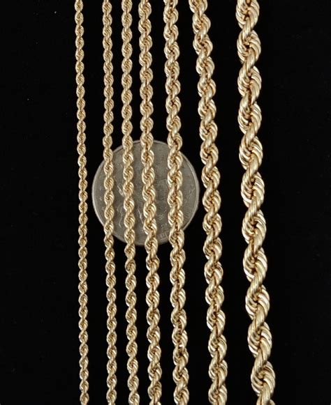 14k Gold Rope Chain Gold Rope Chain Necklace 2mm 2 3mm 2 5mm Etsy