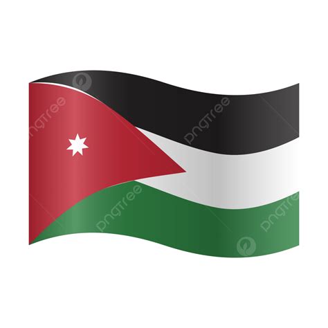 Vector Realistic Illustration Of Jordan Flags, Jordan, Flag, Jordan Flag PNG and Vector with ...