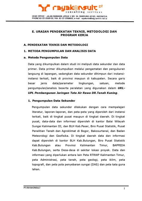 Pdf E Bentuk Uraian Pendekatan Metodologi Dokumen Tips