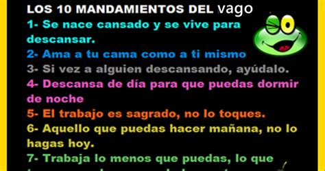 Minuestromundo Los 10 Mandamientos Del Vago