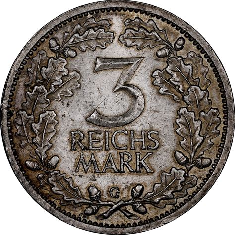 Germany Weimar Republic 3 Reichsmark Km 74 Prices And Values Ngc