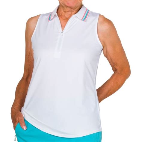 Jofit Womens Cutaway Rib Collar Sleeveless Golf Polo Carls Golfland