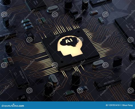 AI,Circuit Board,Artificial Intelligence Stock Illustration - Illustration of future, central ...