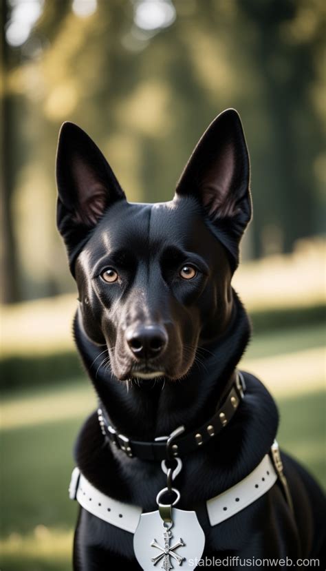 Black And White German Shorthaired Pointer On Hunt Stable Diffusion