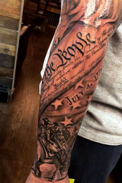 Patriotic Half Sleeve Tattoo