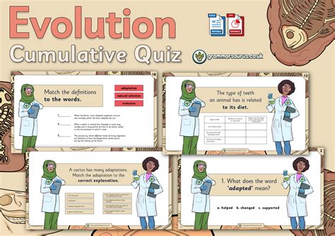 Year 6 Science Evolution Cumulative Quiz Grammarsaurus