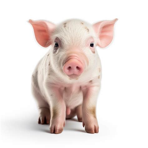 Premium Ai Image Small Pink Pig Isolated On White Background