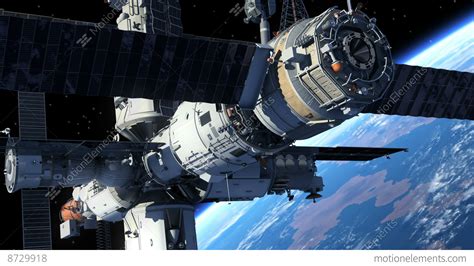 Spacecraft Docking To Space Station Stock Animation | 8729918