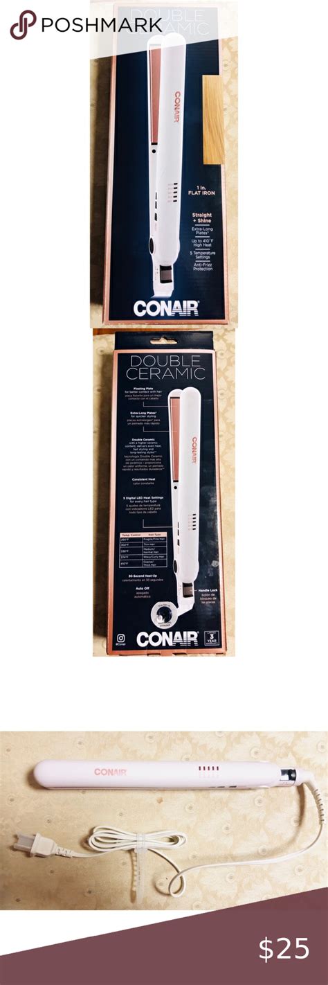 Conair Double Ceramic 1” Flat Iron Anti Frizz Products Flat Iron Conair