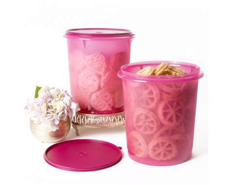 Tupperware Giant Canister Liter Maroon Toples Kue Lebaran