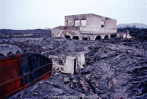 Stock Photo Of Destruction Of Building By Lava Flow In Goma Town Dr