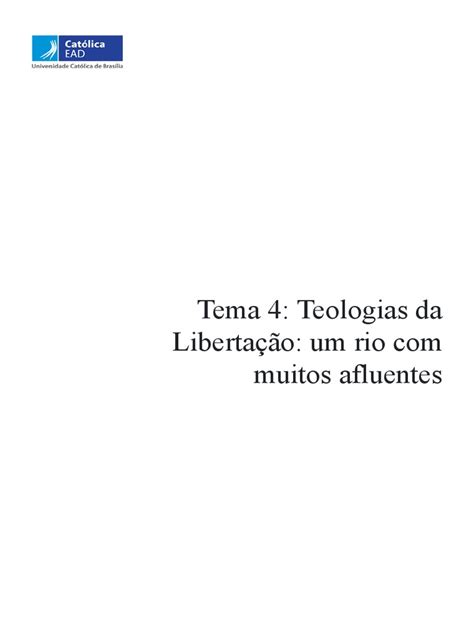 Versão Para Impressão Tema 4 Teologias Da Libertação Um Rio Com