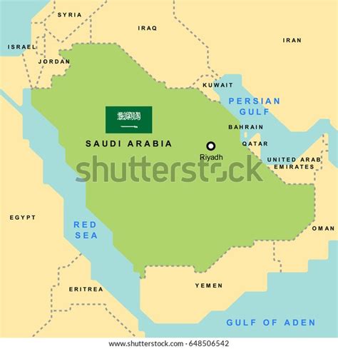 Smooth Map Saudi Arabia Neighboring Countrieseps10 Stock Vector ...