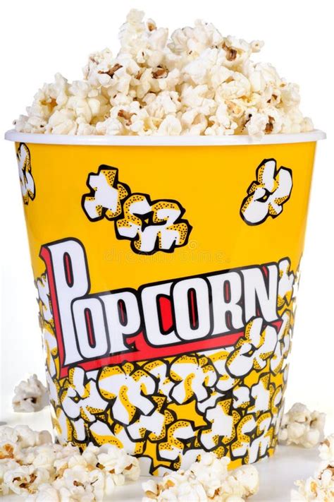 Big Bucket Of Popcorn Isolated On A White Stock Photo Image Of