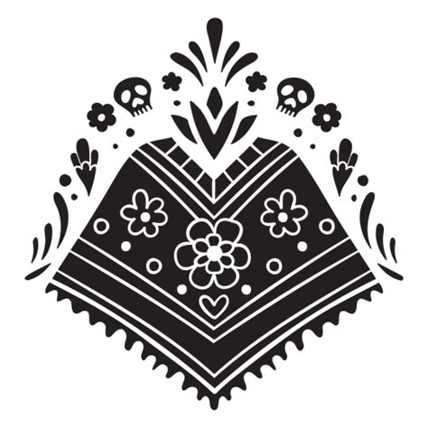 Black And White Mexican Poncho Png And Svg Design For T Shirts