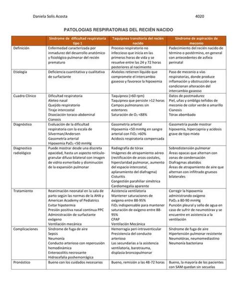 Patología Respiratoria Del Recién Nacido Daniela Solis Udocz