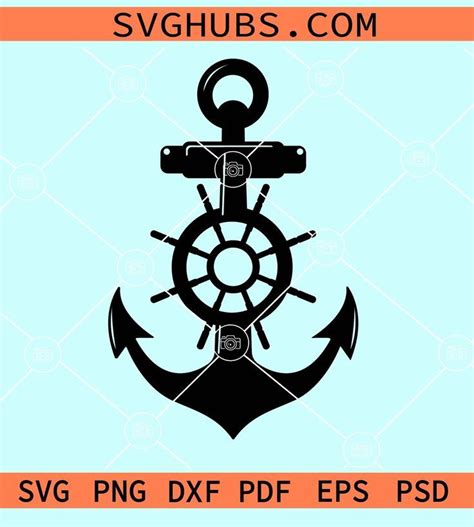 Ship Wheel With Anchor Svg Ship Wheel With Anchor Pendant Svg Silver Anchor Pendant Svg