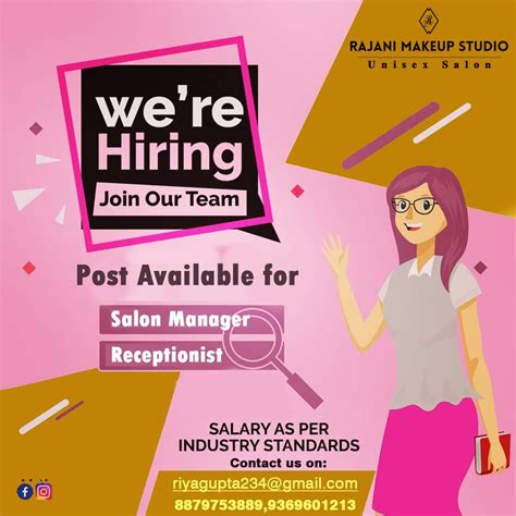 We Are Hiring For Saloon Manager If Any One Intrested Then Call Us